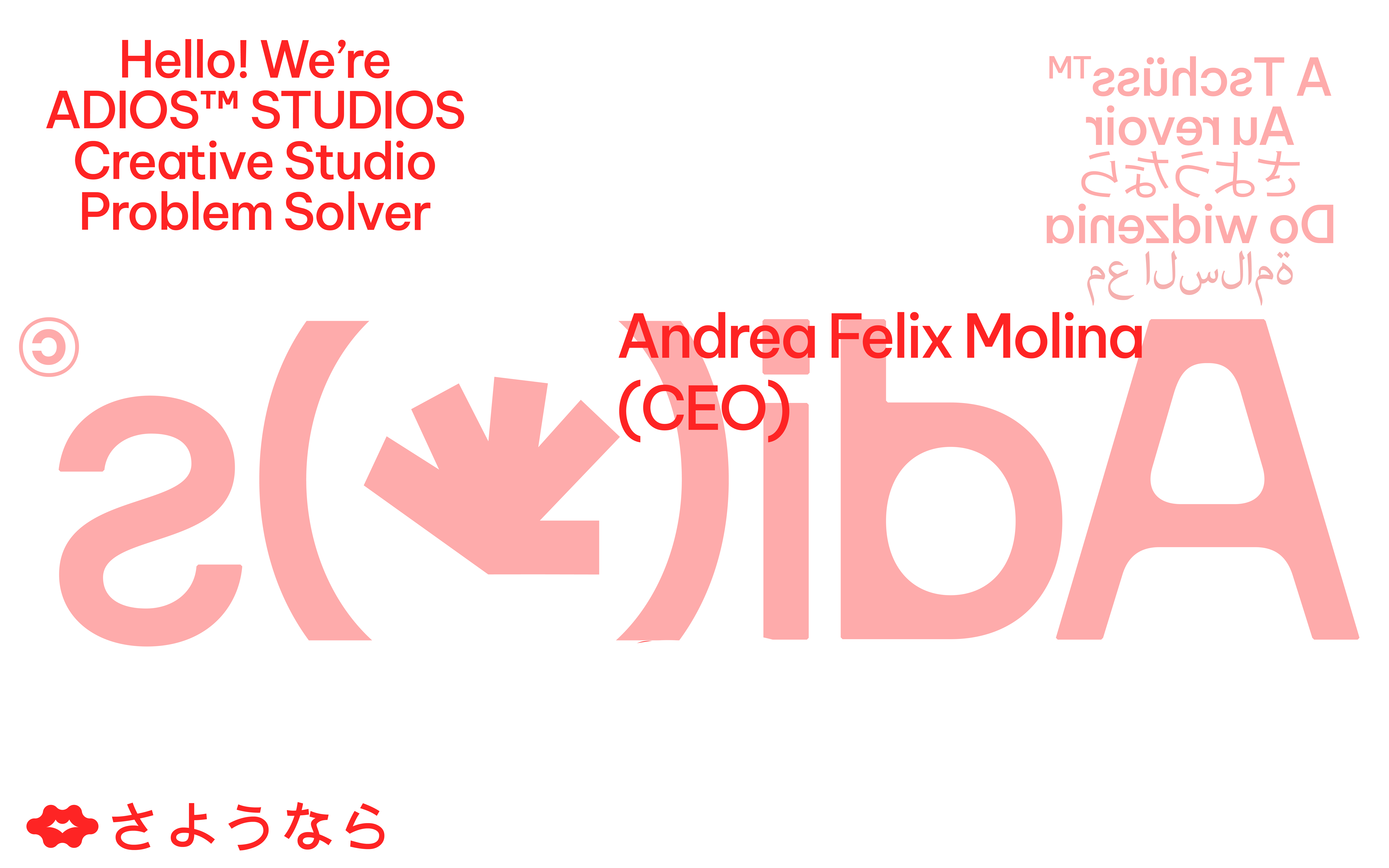 Diseño trasero de tarjeta Adios